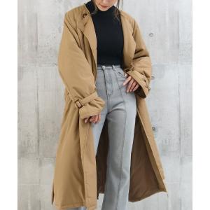 ダウン ダウンジャケット 中綿ノーカラートレンチコート