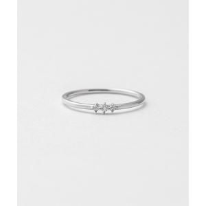 指輪 K10WG ダイヤモンド ピンキーリング