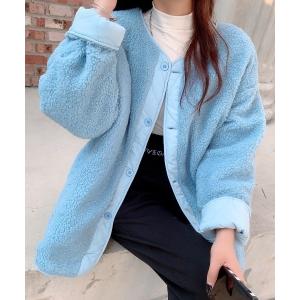 ジャケット ブルゾン リバーシブル裏ボアキルティングブルゾン