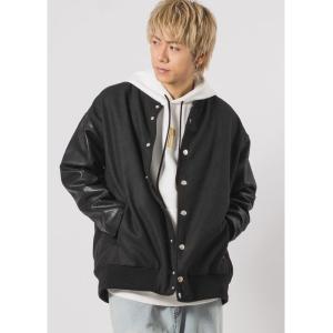 スタジャン 「RE730」ソリッドビッグシルエットスタジャン オーバーサイズ メンズ レディース