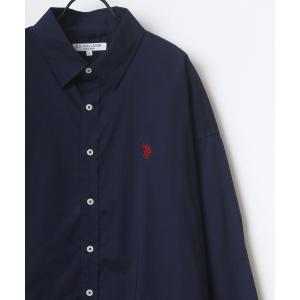 シャツ ブラウス U.S. POLO ASSN./ユーエスポロアッスン 別注 オーバーサイズ ブロード ワンポイント刺繍 無地 ストライプ レギュラー