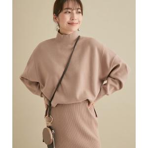 ニット 「セットアップ対応」ゆったりしたフォルムがかわいいハイネックミラノリブプルオーバー レディース