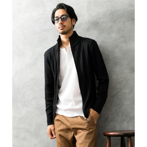 カーディガン ランダムテレコ スタンドフルジップ カーディガン メンズ レディース