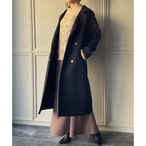 コート チェスターコート スエード調ダブルチェスターコート レディース
