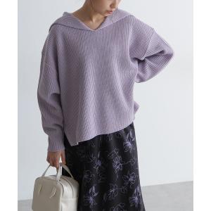 ニット ◆セーラーカラー畦チュニックニット