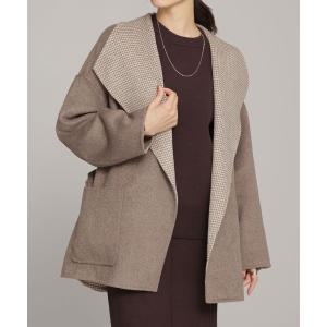 リサイクルポリエステル リバーチェックショートコート