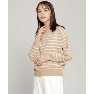 ニット ボーダーニットトップス 長袖