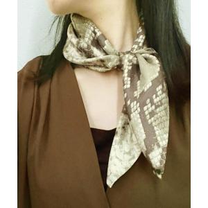 スカーフ バンダナ ウィズ wiz / パイソン柄 シルク スカーフ 日本製 レディース