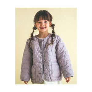 ジャケット ノーカラージャケット SLAPSLIP/チェリーキルト中綿タフタジャケット(80~130cm)