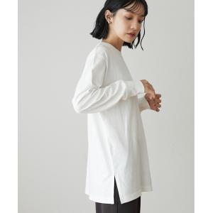 tシャツ Tシャツ 裾脇スリットホワイトインナー＊