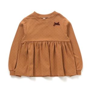 tシャツ 「HAPPY PRICE」無地＆ドットシンプルぺプラムTシャツ キッズ 子供服 女の子
