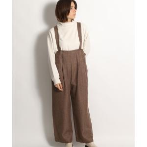 サロペット オーバーオール ウールライクワイドサロペット