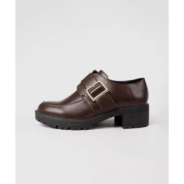 ローファー 入学式 卒業式 AAA+Feminine マニッシュ　ワンベルトバックル厚底ローファー ...