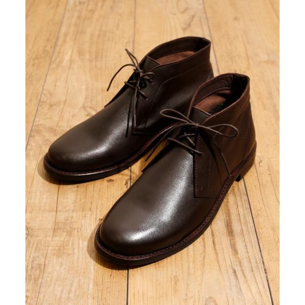 ブーツ BICASH ビカーシ / レースアップレザーチャッカブーツ ヒールブーツ / 115 メン...