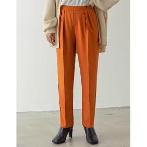 パンツ 「低身長/高身長サイズ有」ストレッチツイルダブルタックテーパードパンツ レディース
