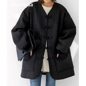 ジャケット ノーカラージャケット キルティングチャイナジャケット
