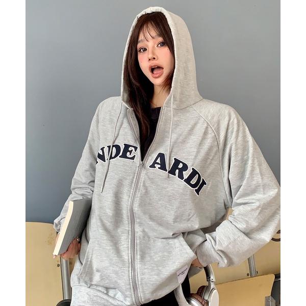 パーカー オーバーサイズ カレッジロゴ フーディ スウェット ジップパーカー レディース メンズ