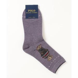 靴下 POLO RALPH LAUREN レディース 日本製 ラム毛混 ホリデーベア クルーソックス 03208477