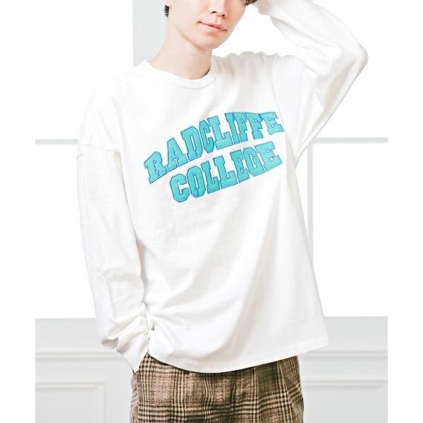 tシャツ カレッジワッペンロゴ長袖Tシャツ メンズ レディース