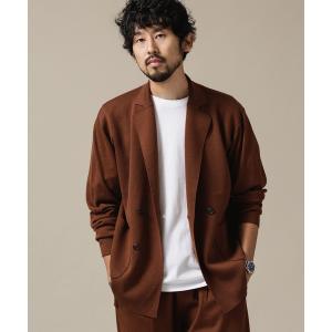 ジャケット テーラードジャケット ［毛玉レスニット］ファインゲージダブルブレストジャケット