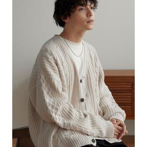 カーディガン ケーブルボリュームニットカーディガン