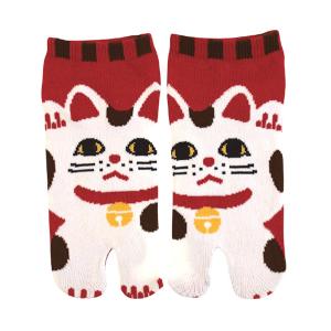 靴下 赤招き猫 足袋型くつ下23〜25cm