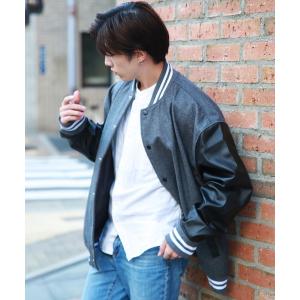 WESTSEA（ウエストシー） スタジャン 袖ライン メルトンスタジャン