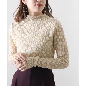 tシャツ Tシャツ レースハイネックＴＯＰＳ レディース
