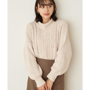 ニット セーター ベロアモールケーブルプルオーバー　＊ レディース
