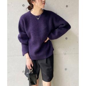 ニット ヤクラクーンカシミア畦プルオーバー