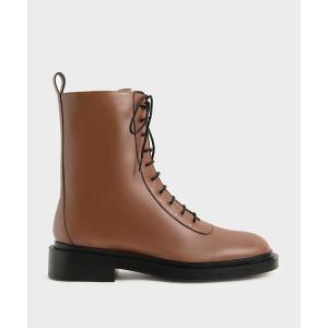 CHARLES & KEITH ブーツ ラウンドトゥ ジップアップアンクル CHARLES & KEITH ブーツ ラウンドトゥ ジップアップアンクル