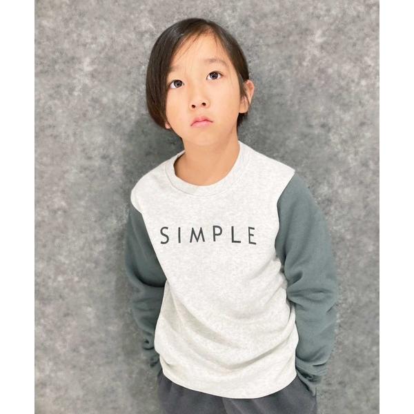 トレーナー  裏起毛袖切り替えクルーネックプリントトレーナー キッズ キッズ 子供服 男の子 女の子