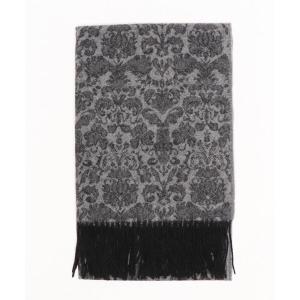 ストール マフラー ウール紋章柄ジャガードストール レディース