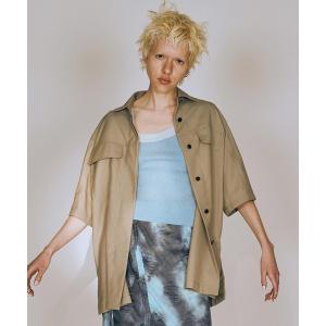 ブラウス シャツ THE OPEN PRODUCT OVERSIZED FLAP SHIRT GTO212ST003 レディース