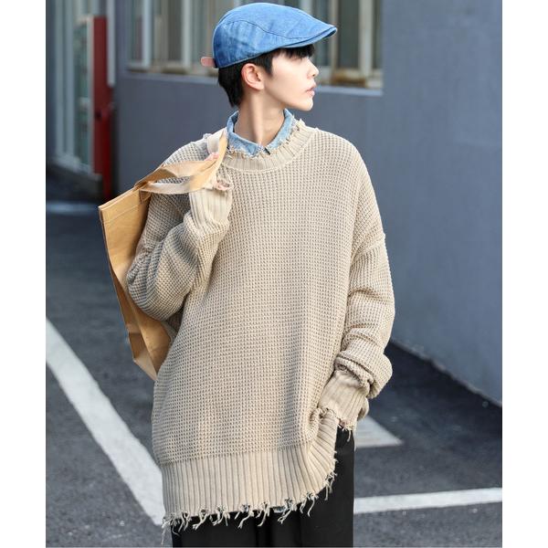 セーター ニット 「neos -addictive design-」オーバーサイズ ラーベン編み ダ...