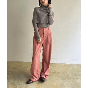 スラックス パンツ コーデュロイカラーワイドパンツ レディース