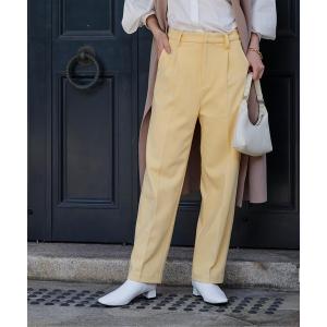 パンツ レディース ウール調セミワイドパンツ