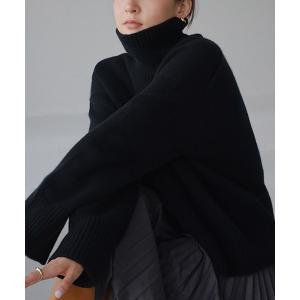 ニット セーター オーバーサイズハイネックニット レディース