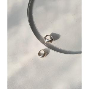 ピアス 「金属アレルギー対応」 ぷっくり フープピアス S / silver925 レディース