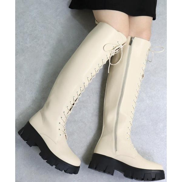 ブーツ LOVEHUNTER / トラックソールレースアップロングブーツ (1565)　コンバットブ...