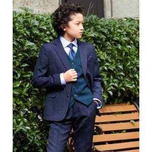 チェックベストスリーピーススーツセット