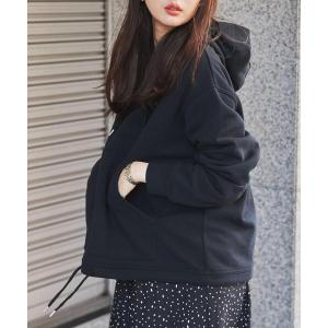 パーカー CVC裏起毛フーディーパーカー レディース