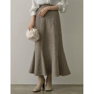 スカート 千鳥格子チェック柄マーメイドスカート