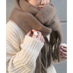 マフラー フリンジボリュームマフラー レディース