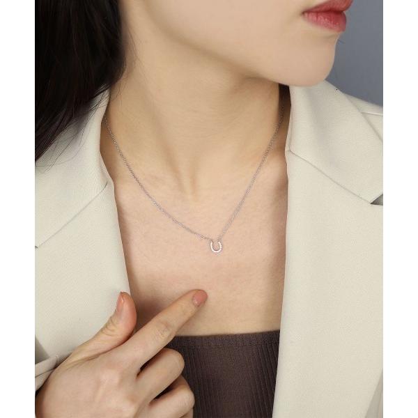 ネックレス キュービック ホースシュー ペンダントネックレス レディース
