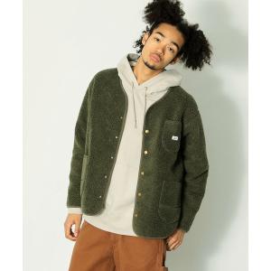 ジャケット ノーカラージャケット 【リバーシブル】ボア×フリース　カーディガン