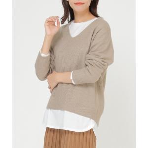 ニット セーター Vネックニットアンサンブル レディース