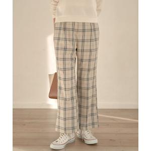 パンツ セミフレアチェックパンツ ＊