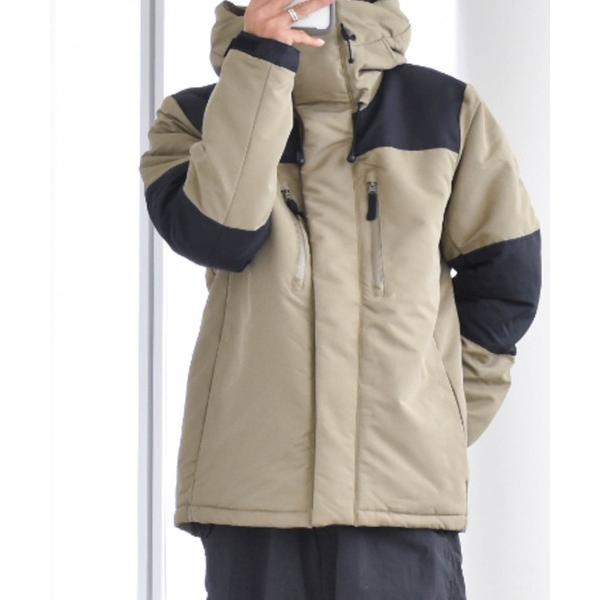 ブルゾン アウター タスラン切替ボリュームフードジャケット メンズ レディース