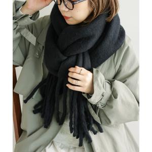 マフラー フェイクウール無地マフラー